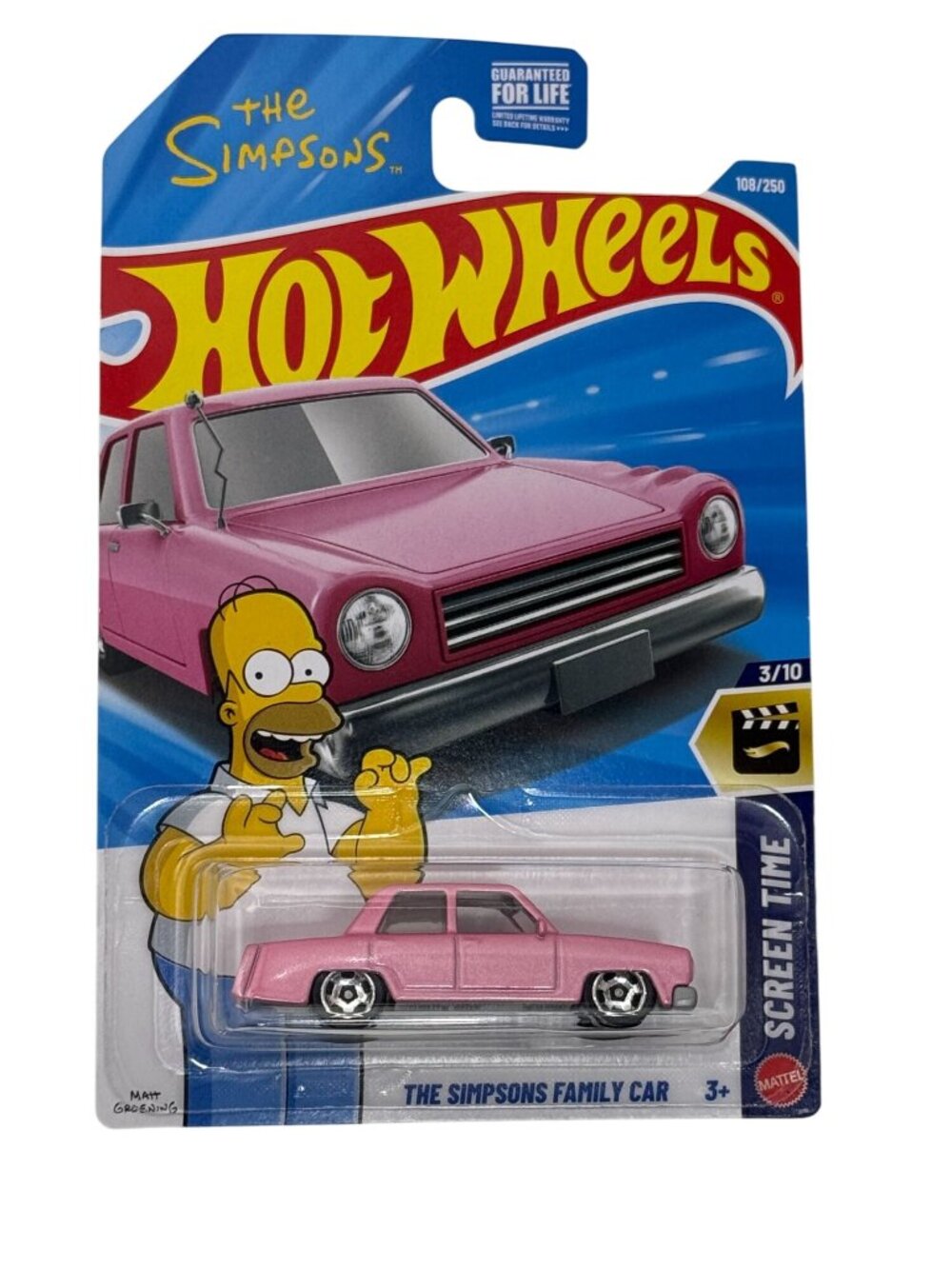 2026 Hot Wheels Simpsons Family Car Pink Screen Time